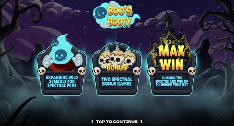 Boo's Booty – bonus özellikler ve Feature Buy tablosu